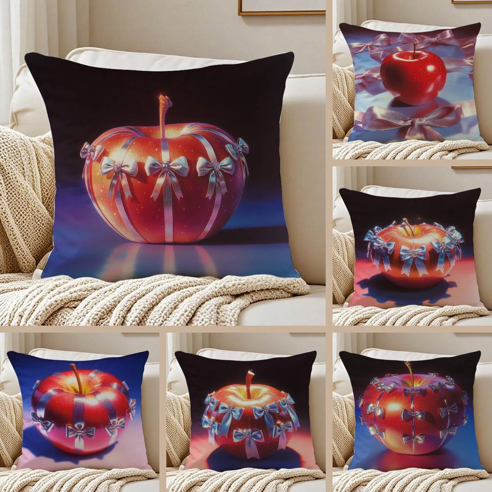 Christmas Apple Pillow Case Sofa and Living Room Decorative Cushion Covers Dust-proof and Mite-proof Invisible Zipper