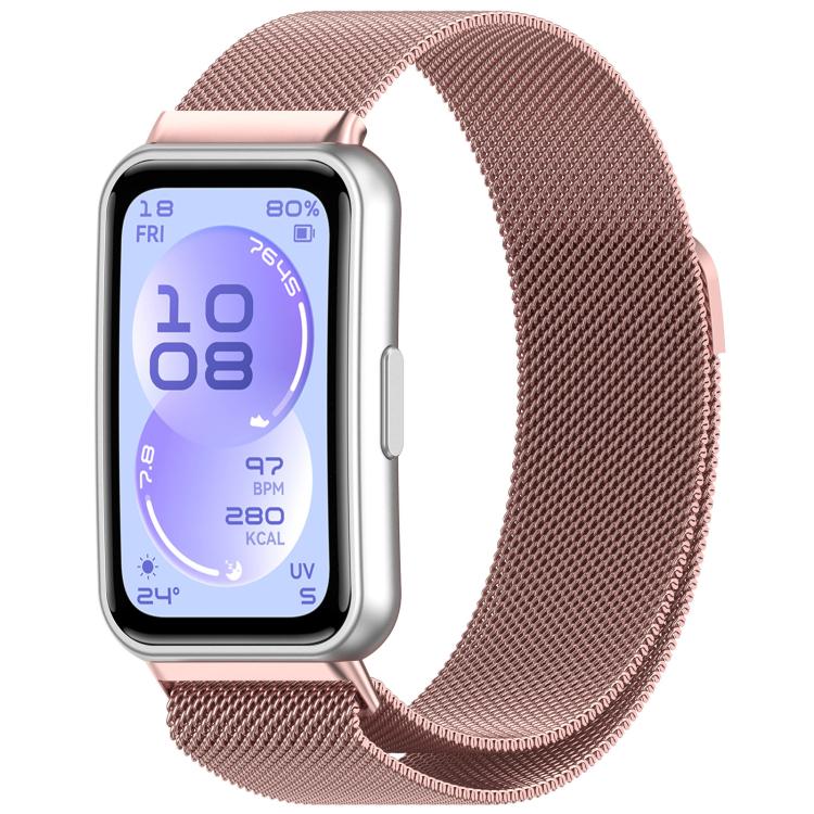 Mailänder Magnetisches Edelstahl Metall Ersatz-Uhrenarmband für Huawei Band 11 Pro / 11