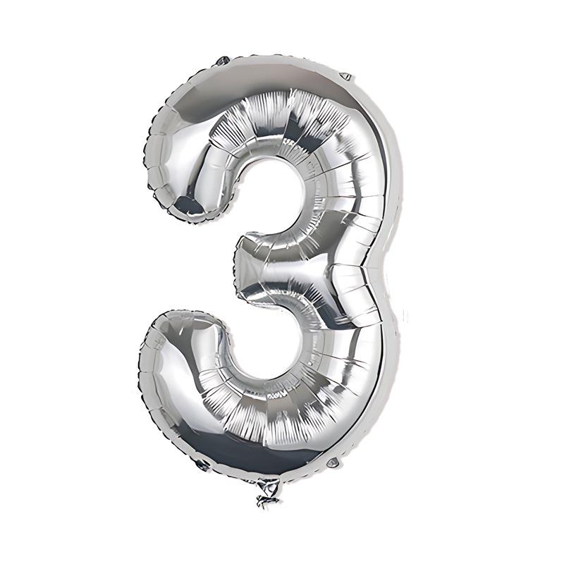 32-Inch Body Shaping Numeric Balloons - Gold & Silver, Floating Birthday & Celebration Decor