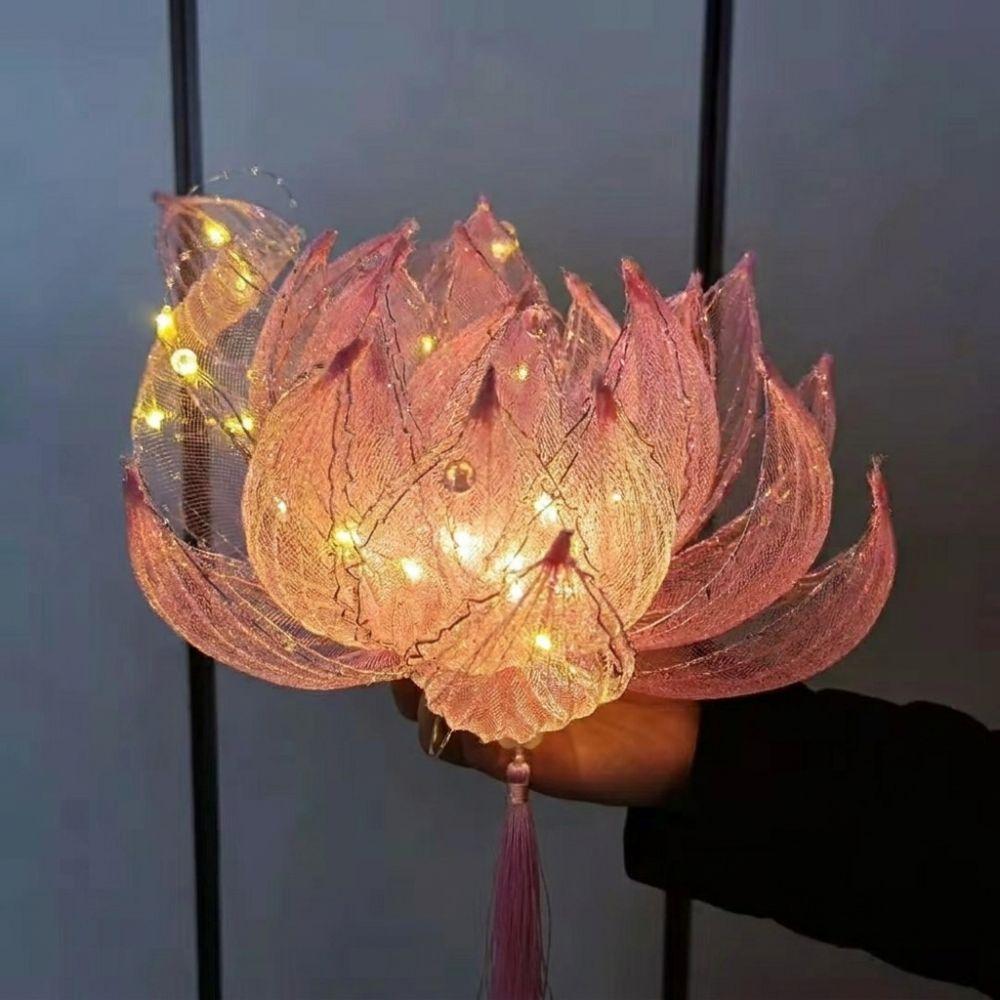 Handmade Glowing Floating Lotus Light Ancient Style Mid-Autumn Festival Lantern  Holiday Party
