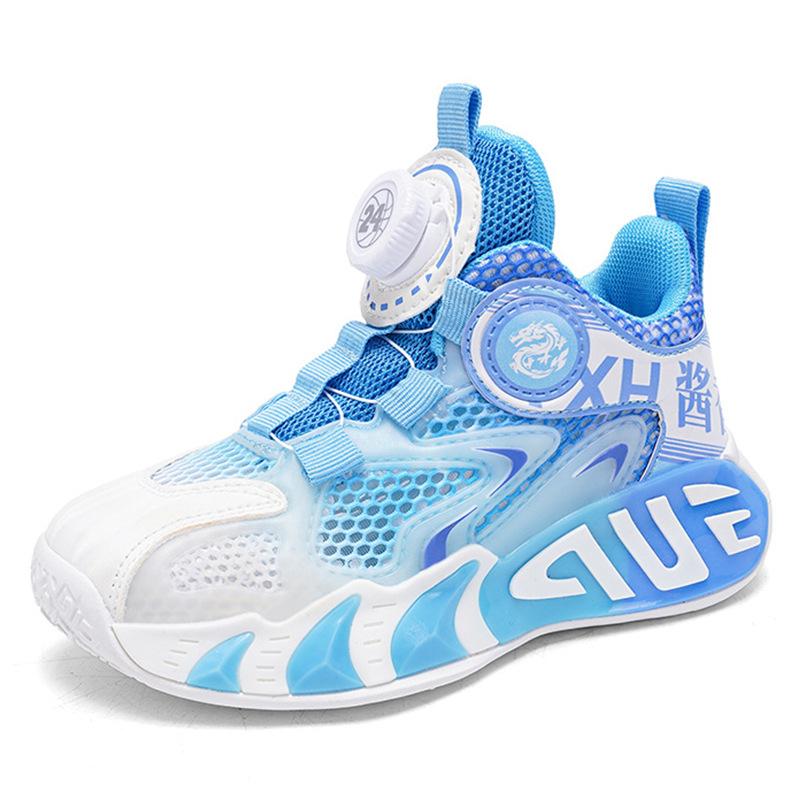 Boys' Sports Shoes With Breathable Mesh Children's Single Medium Large Thin Style Basketball