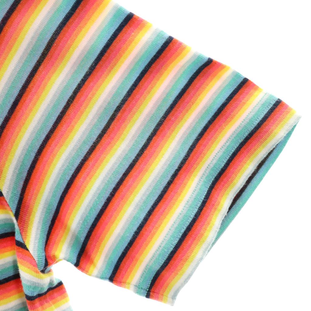 LACOSTE Made in USA Border Pattern Short sleeve Polo shirt 2 Multi Men's Used