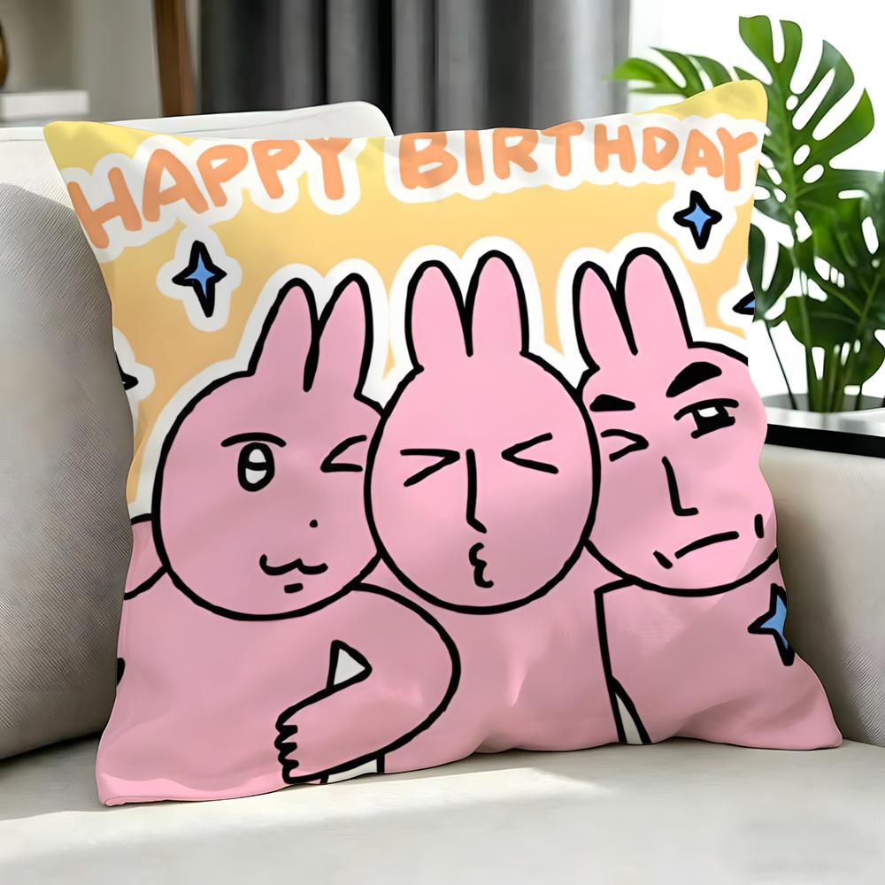 Cartoon My Friend Rabbit Cushion Cover Cushion Cover Set 4Pcs 50X50 45X45 40X40 Pillowcase Decorative Sofa Home Decor