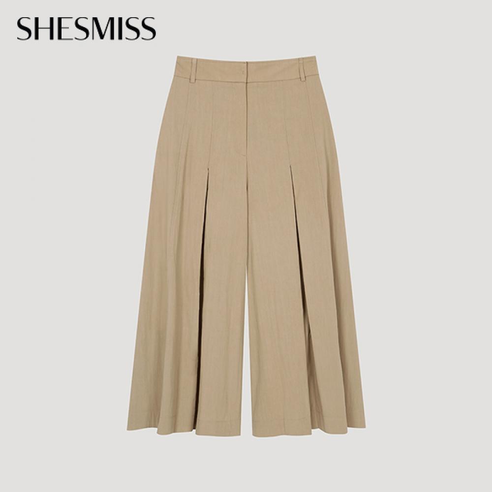

Она S Miss Перевернутые плиссированные брюки-кюлоты SwwSlo21020 Be beige/44