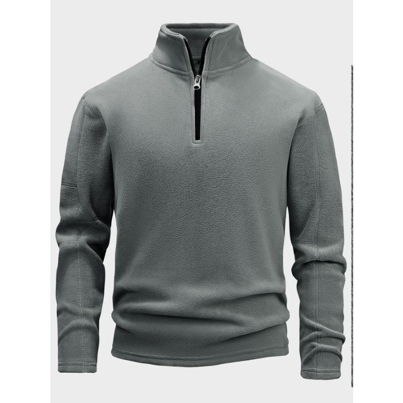 Men S Half Zip Stand Collar Long Sleeve Sweatshirt Autumn Winter Casual