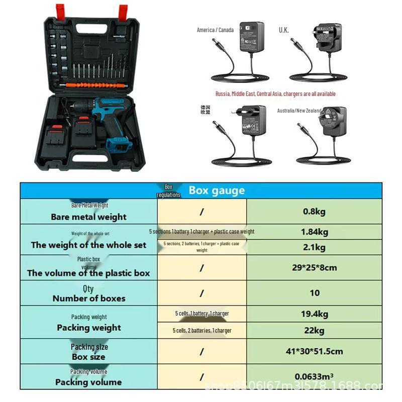 High-Power Rechargeable Cordless Drill and Electric Screwdriver Combo