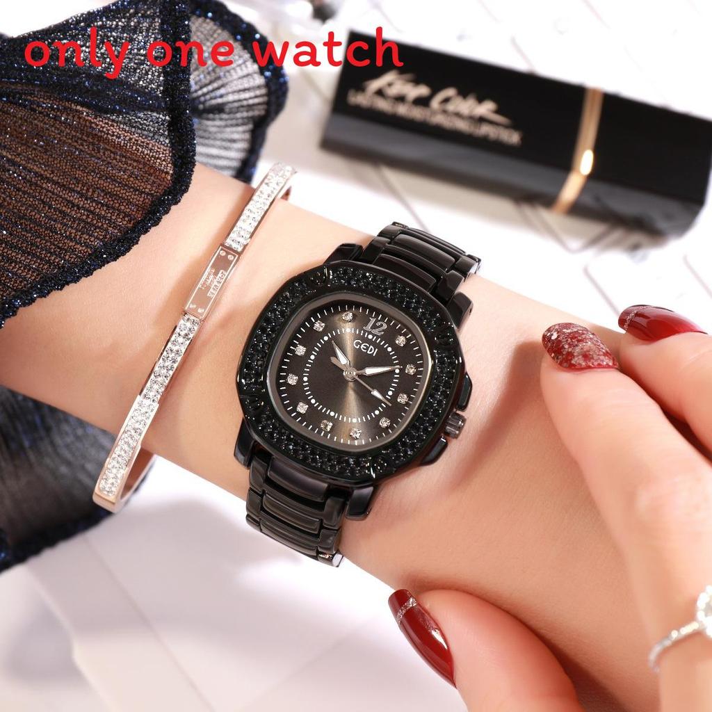

Gadi Luxury Starry Sky Square Alloy Quartz Watch Ladies Water Resistant For Casual Wear Night Black