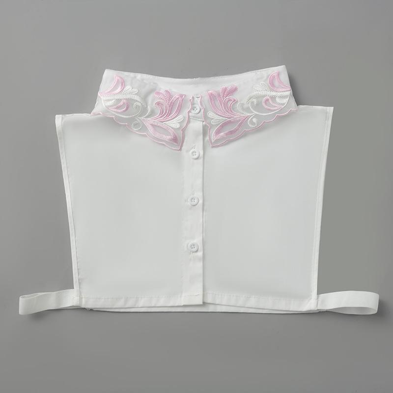 Solid Color Buckle Fake Collar Handmade Buttons Women'S Versatile Inner Shirt Collar Autumn Decorative Fake Collar
