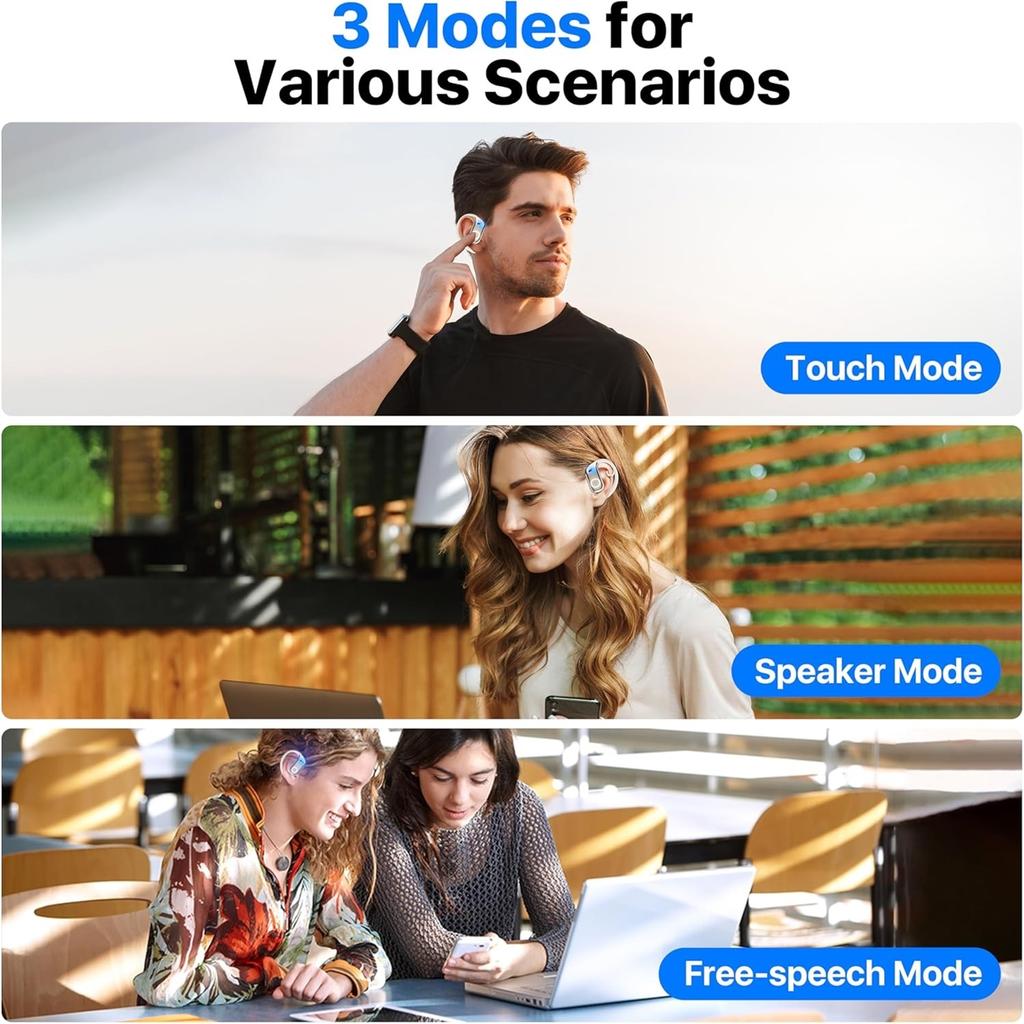 AI OWS Translation Earbuds 3-in-1 Translator Earphones 144 Languages & Accents & 8 Offline Translation Long Battery Life Earphones for Travel Business