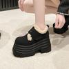 New velvet thick-soled winter heightening small fluffy shoes thickened warm cotton shoes