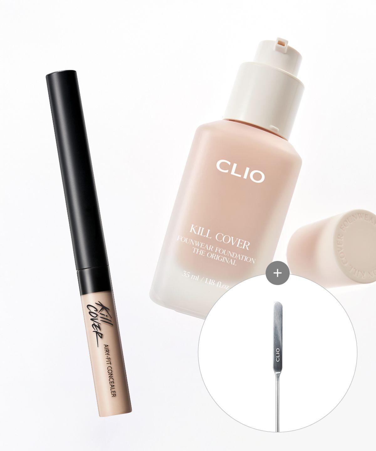 [SET] Kill Cover Founwear Foundation The Original + Airy Fit Concealer [Gift] Makeup Spatula 19C Light