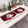 DECYOOL n n Christmas Placemats Set of 4, 12.5x17 Inch Black Santa Christmas Table Mats Merry Christmas Place Mats for Kitchen Xmas Party Winter Home