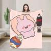 Asamimichaan Cute Asamimi Blanket Soft Warm Street Trend Plush Throw for Couch Bed Picnic Flannel Bedspread Cover