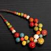 1 Adet Renkli El Yapımı Seramik Kolye Çok Katmanlı Ayarlanabilir Boho Vintage Takı Kadınlar İçin Eşsiz İfade Aksesuarı 198