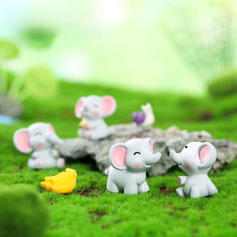 Charming Resin Miniature Elephant Desk Decor Perfect For Diy Garden Landscaping
