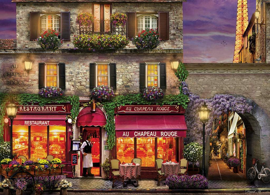 1000 Piece Jigsaw Puzzle Red Hat Restaurant Paris 6000-0963
