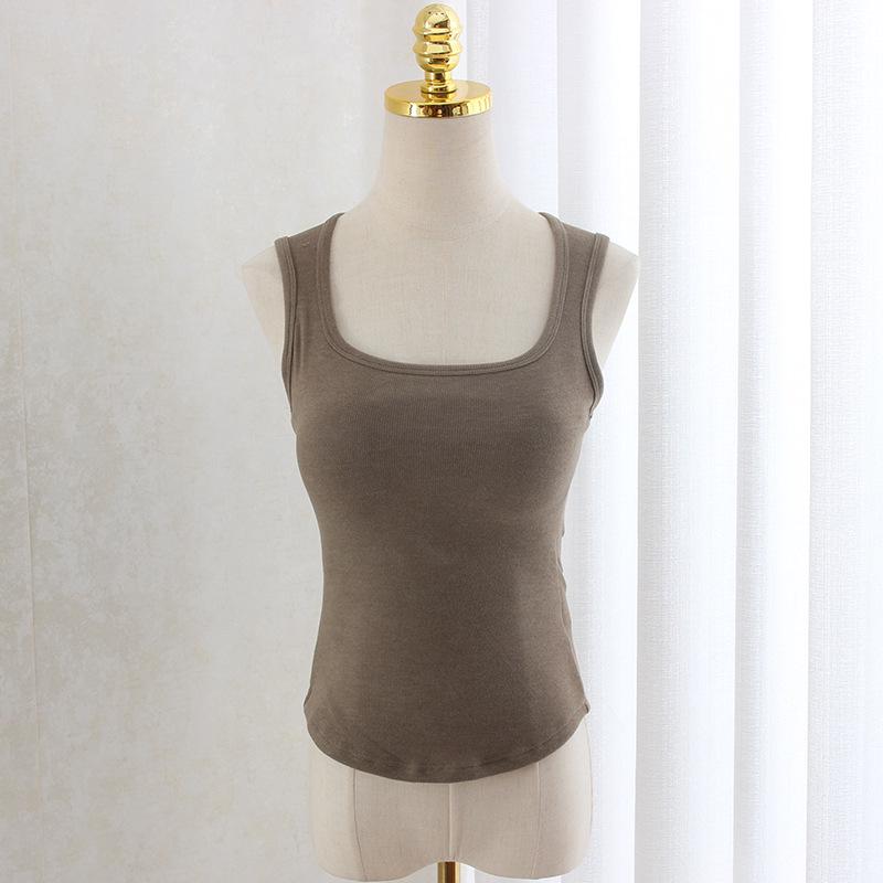 Women's 2025 Winter Korean-Style Slimming Warm Vest with Chest Pads - White, Non-See-Through