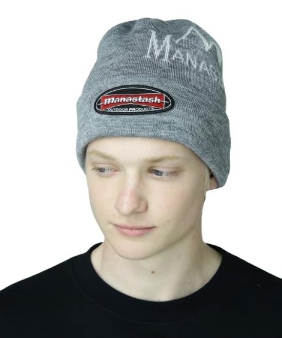 Manastash MULTI CLASSIC LOGO KNIT F CAP, Men's 020, Gray, 792-3274005