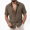 Men Short Sleeve Button Down Shirt Classic Fit Collar Lightweight Breathable Fabric Casual Summer Top