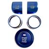 Corolla Cross 10 Series Interior Custom Parts and Accessories: Engine Start Button, Air Conditioner Dial Cover, and Handbrake Cover Set (Blue)