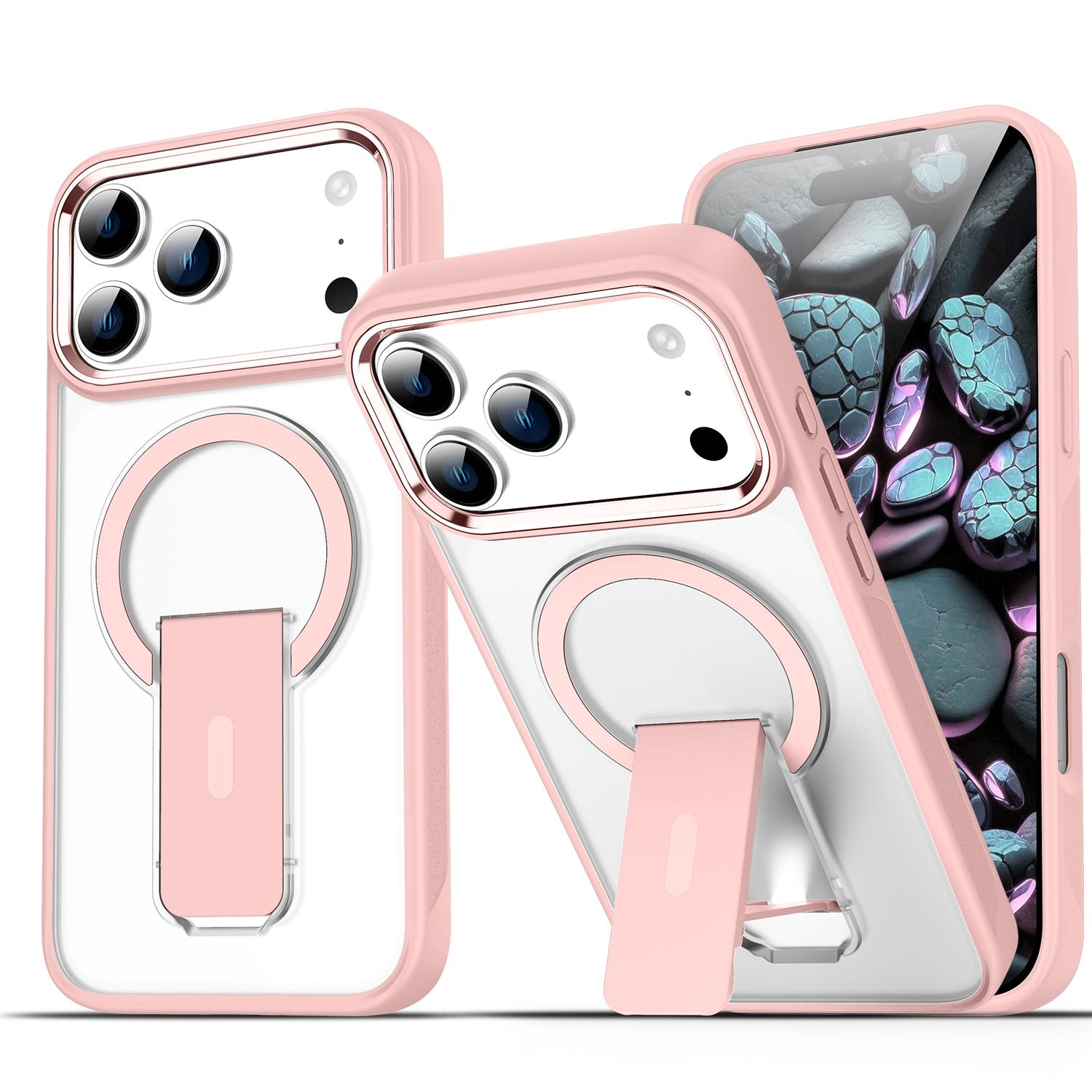 

New Folding Stand Matte Clear Magnetic Case for iPhone 17 17Air 17Pro 17 Pro Max promax Wireless Charge Shockproof Cover For iPhone 17 Air