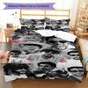 Bad Bunny Star Bedding Quilt Set Quilt Cover Pillowcase Home Decoration Birthday Gift (1 * duvet cover + 2 * pillowcase, without core)