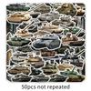 50 Waterproof No-Trace Tank Stickers: Military Weapons & Cool Epoxy Designs for Cars and Motorcycles.