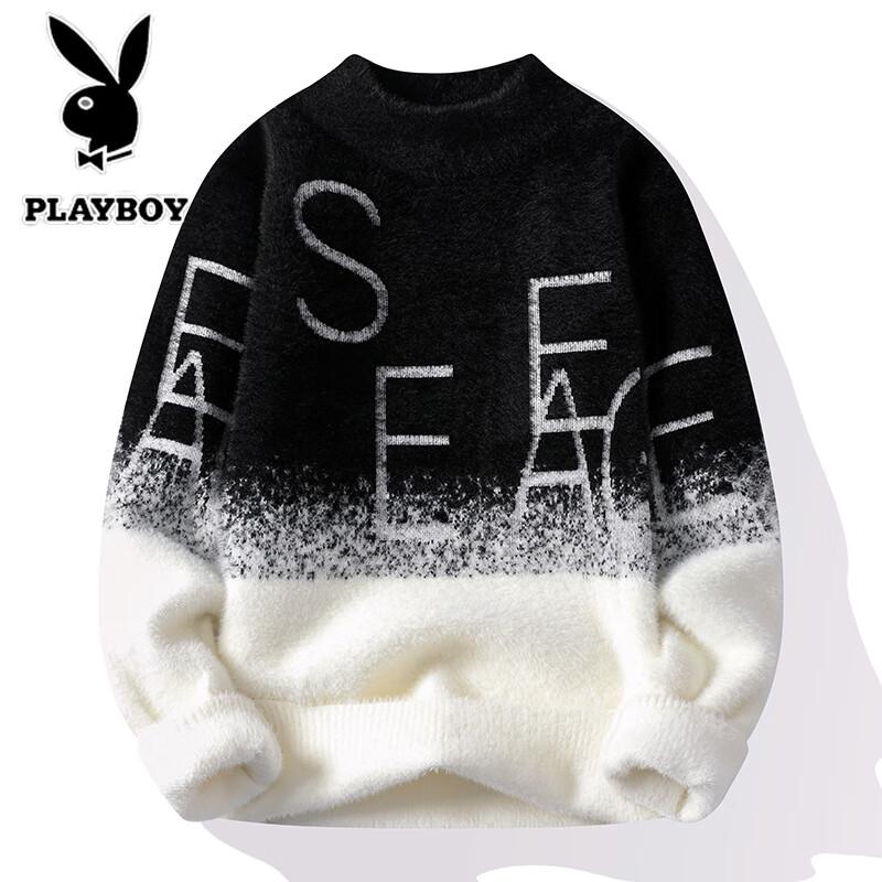 Playboy Men's Casual Round Neck Pullover Sweater
