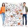 Playing Card Blanket Soft Fleece Poker Game Throw for Bed Sofa Cozy Warm Casino Theme Decor Unique Gift for Gamers Adults S