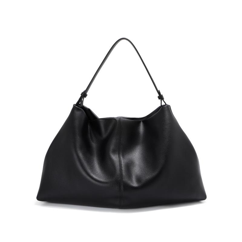 Women's Genuine Cowhide Leather Tote - Large Capacity, Soft, Handheld, Underarm, or Single Shoulder Crossbody Bag for a Relaxed, Commuting Look