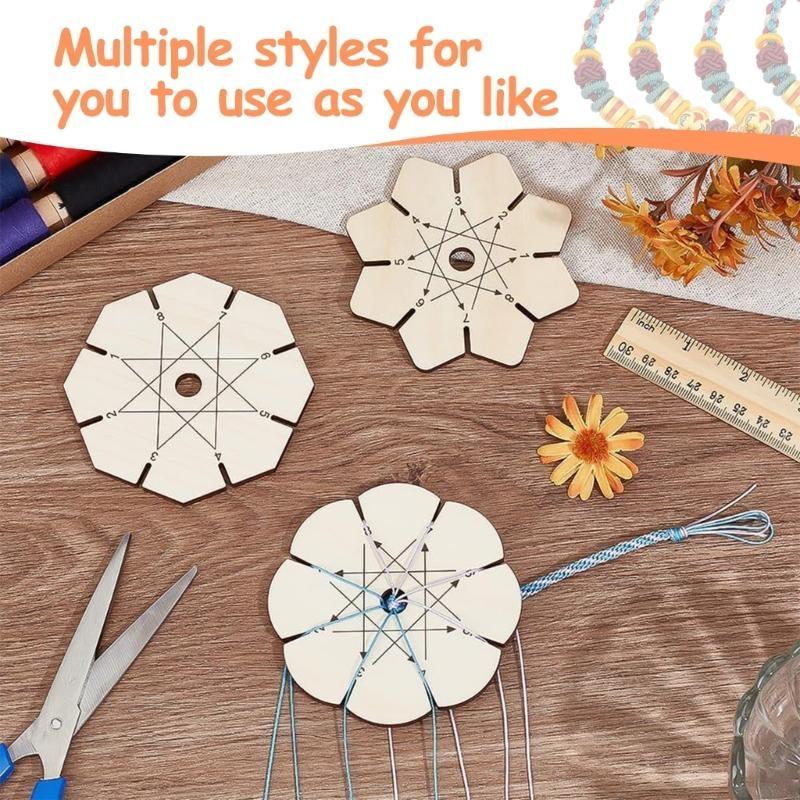 8Pcs Braiding Discs Bracelet Weaving Tool for Braided Rope Handmade Jewelry