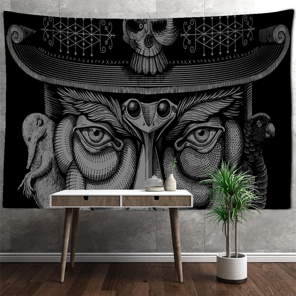 Tapiz de Ojo Psicodélico Colgante de Pared Bruja de la Muerte Mandalas Tapiz Arte Oscuro para Dormitorio Sala de Arte Decoración del Hogar