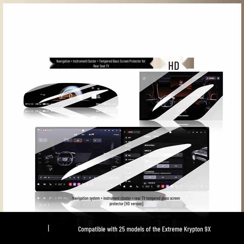 Tempered Glass Screen Protector for Jike 9X Car Console and Interior Accessories, Compatible with 25 Models.