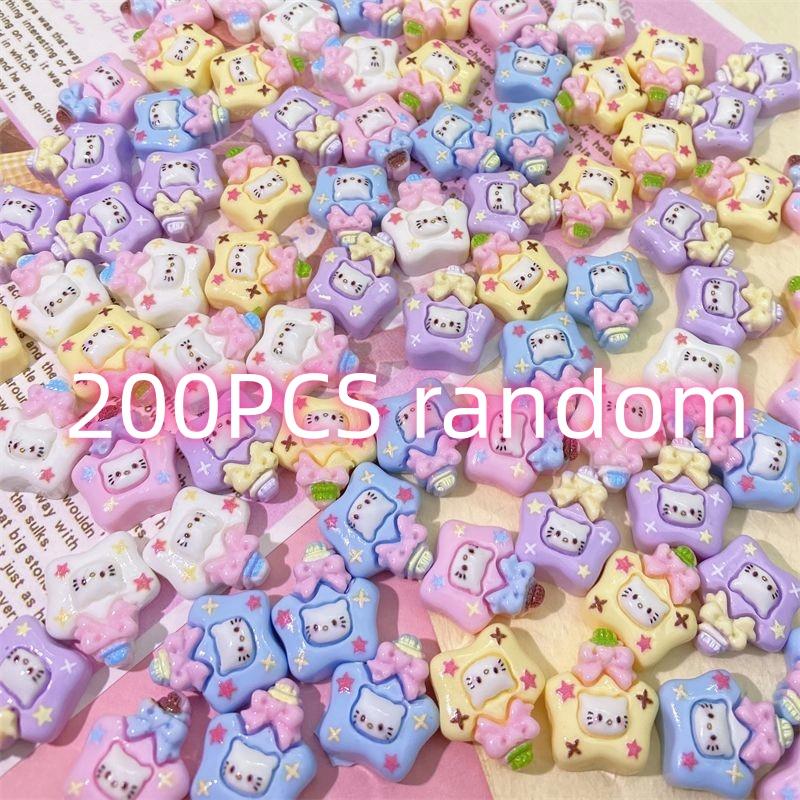 50/200PCS New Mini Cartoon Water Bottle Cat DIY Resin Accessories Cream Glue Handmade Hair Clip Phone Case Accessories