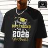 Men's Cotton T-Shirt Proud Boyfriend Of A Class Graduate Graduation Motorcycle Tshirt Men's Cas