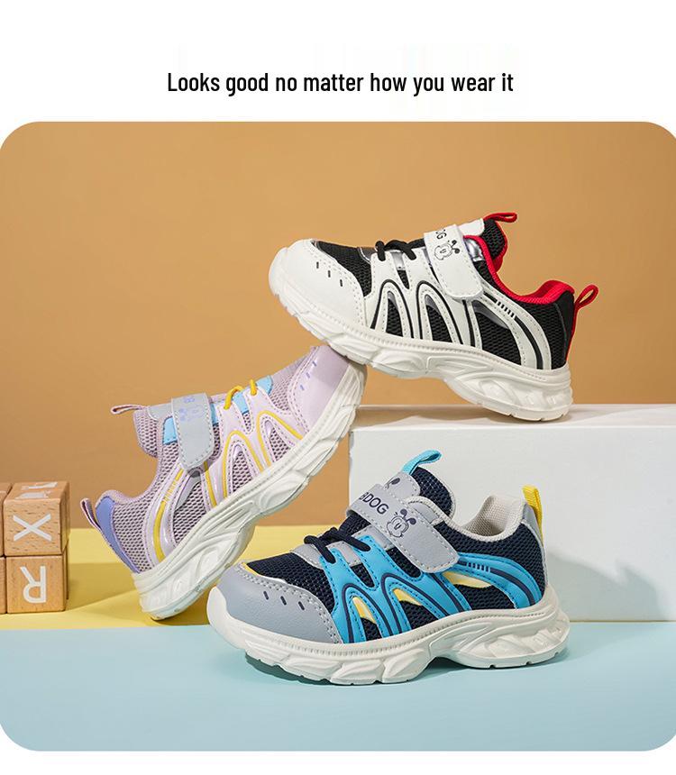 Babudou 2026 New Boys' Breathable Mesh Sports Shoes for Spring and Autumn