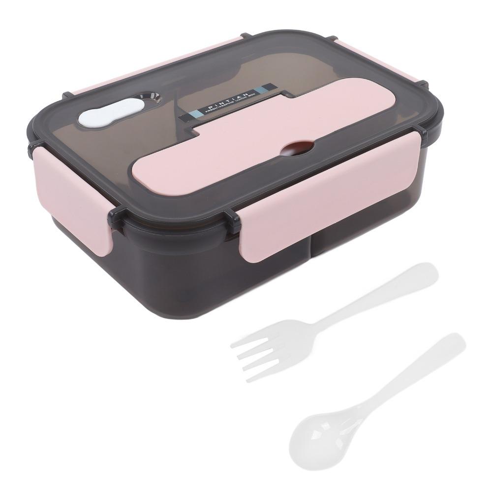 Cute PP Insulated Lunch Box 2 Compartment 1.1L Bento Lunch Box Leakproof Lunch Box For Picnics