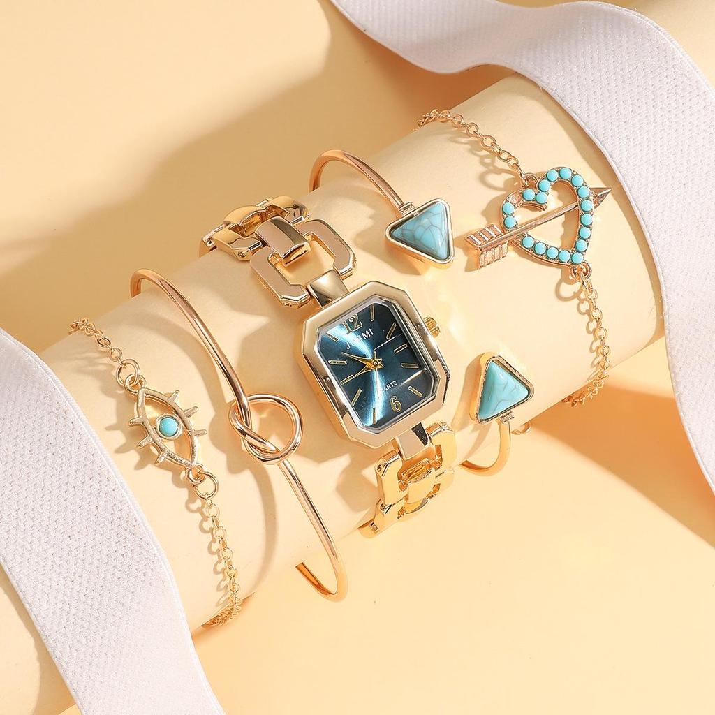 Letni Mambo Style Kwadratowy Ażurowy Zestaw Bransoletek - Idealny Prezent dla Najlepszej Przyjaciółki lub Dziewczyny, 5 Sztuk