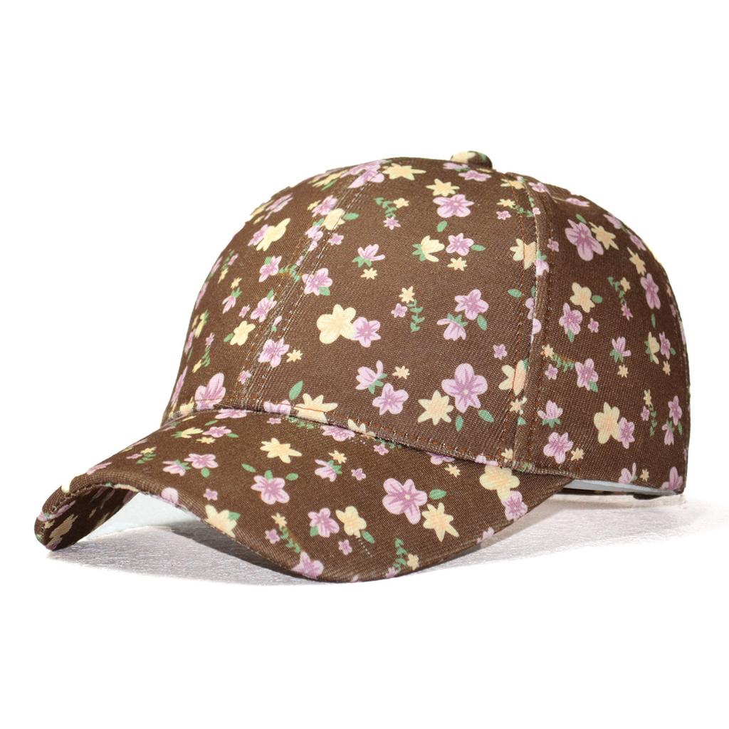 Spring and Summer New Printed Cap Women's Korean Version Fashion Versatile Floral Baseball Cap Outdoor Sun Protection Hat
