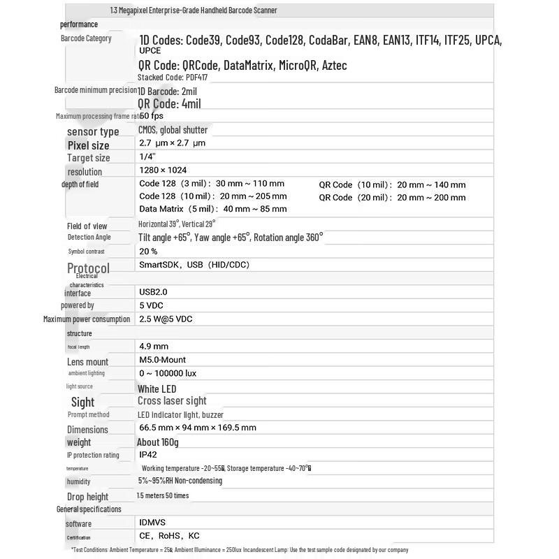 Hikvision 2D Barcode Scanner CN plug (adapter included)