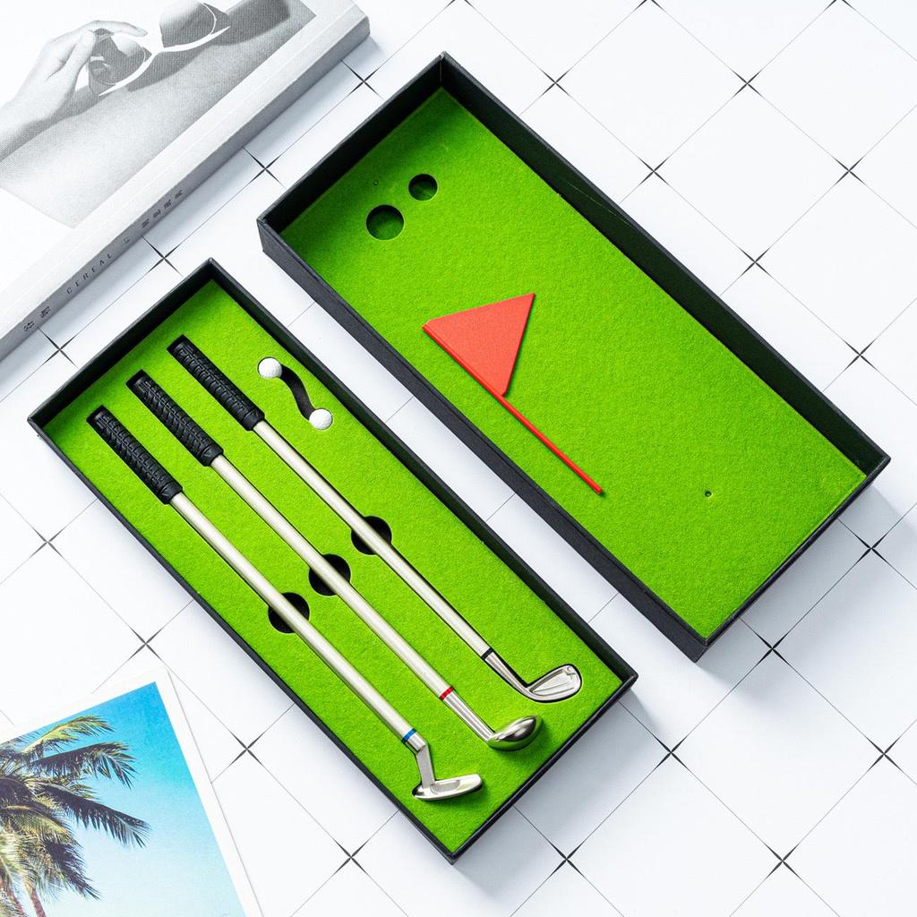Creative Golf Club Pen Set – Mini Gift Box with Metal Ballpoint Pens