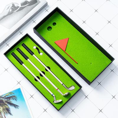 Ensemble de stylos clubs de golf créatifs – Mini coffret cadeau avec stylos à bille en métal
