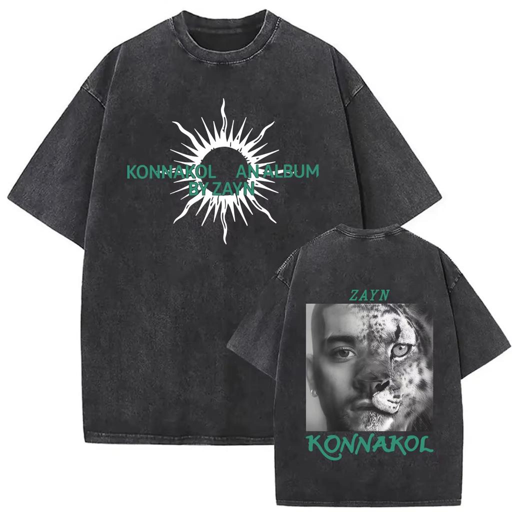 2026 Vintage Lavato Singer Zayn Malik KONNAKOL Musica Magliette Uomo Donna Abbigliamento Fan Casual Comfort Girocollo Manica Corta Abbigliamento Casual