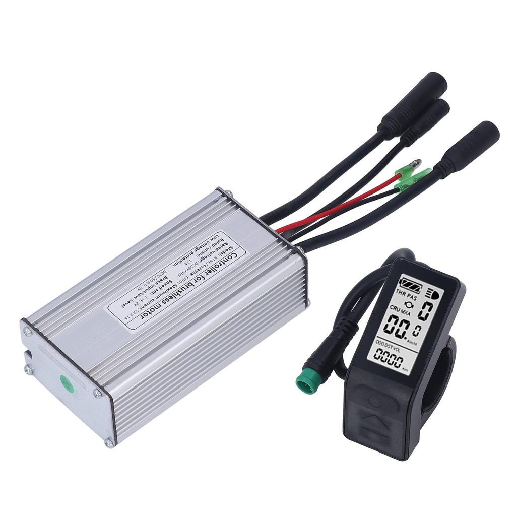 Electric Bike Motor Controller 22A Speed Controller with LCD4 Panel 1 To 2 Cable Fully Waterproof Kit for 500W Gear