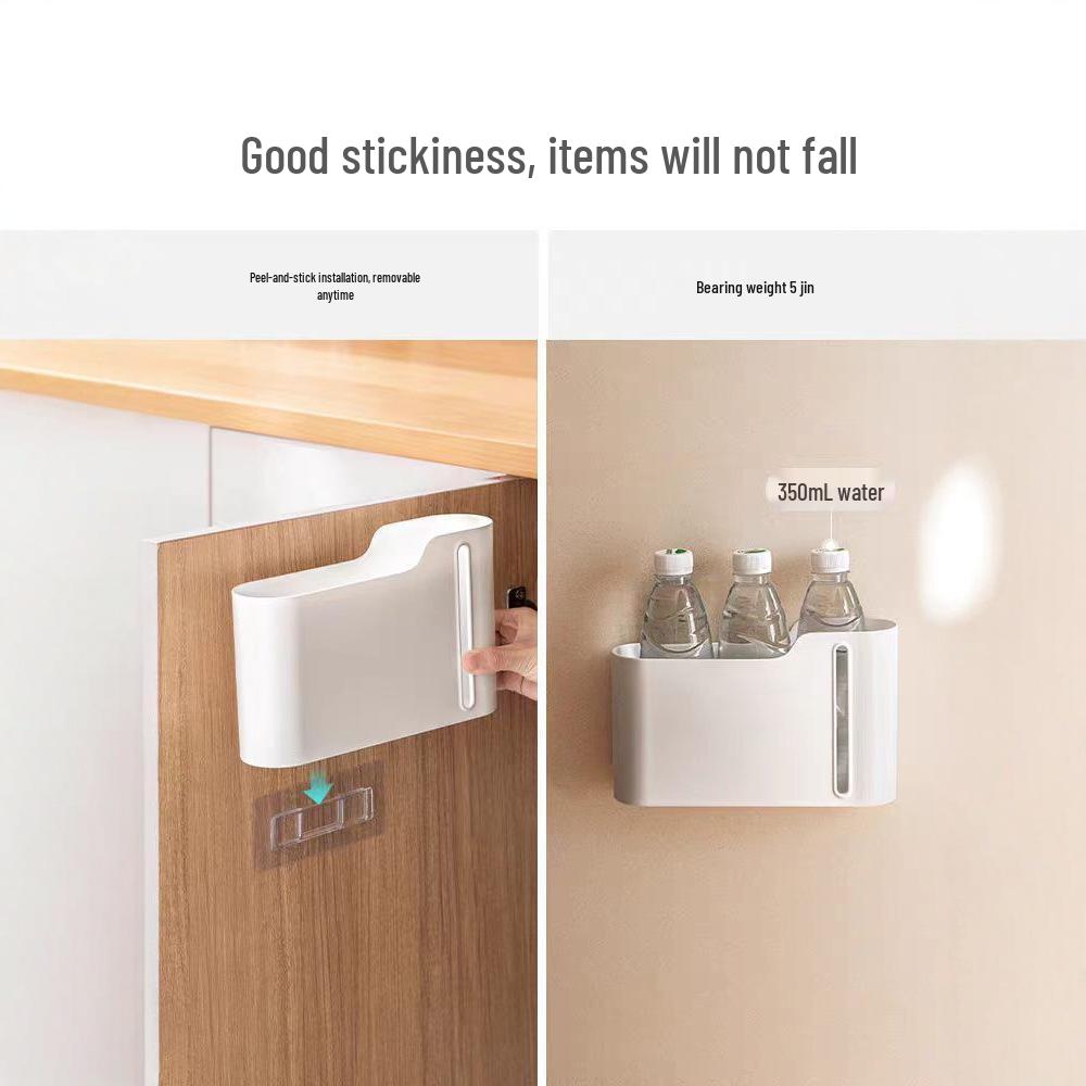 Wall-mounted Kitchen Cabinet Organizer & Cling Film Dispenser