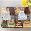 Cake Cookie Cutters Stamps Mold Happy Birthday Cute Bear Cookie Mold Frosting Biscuit Mould Fondant Cake Mold Baking Tools