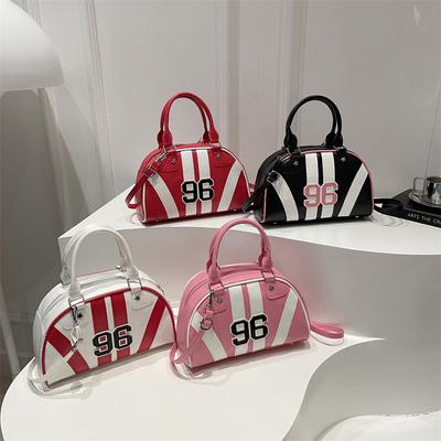 Japan and South Korea Boston Bag Women's New Trend Handbag Niche Shoulder Versatile Messenger Bag Racing Bowling Bag