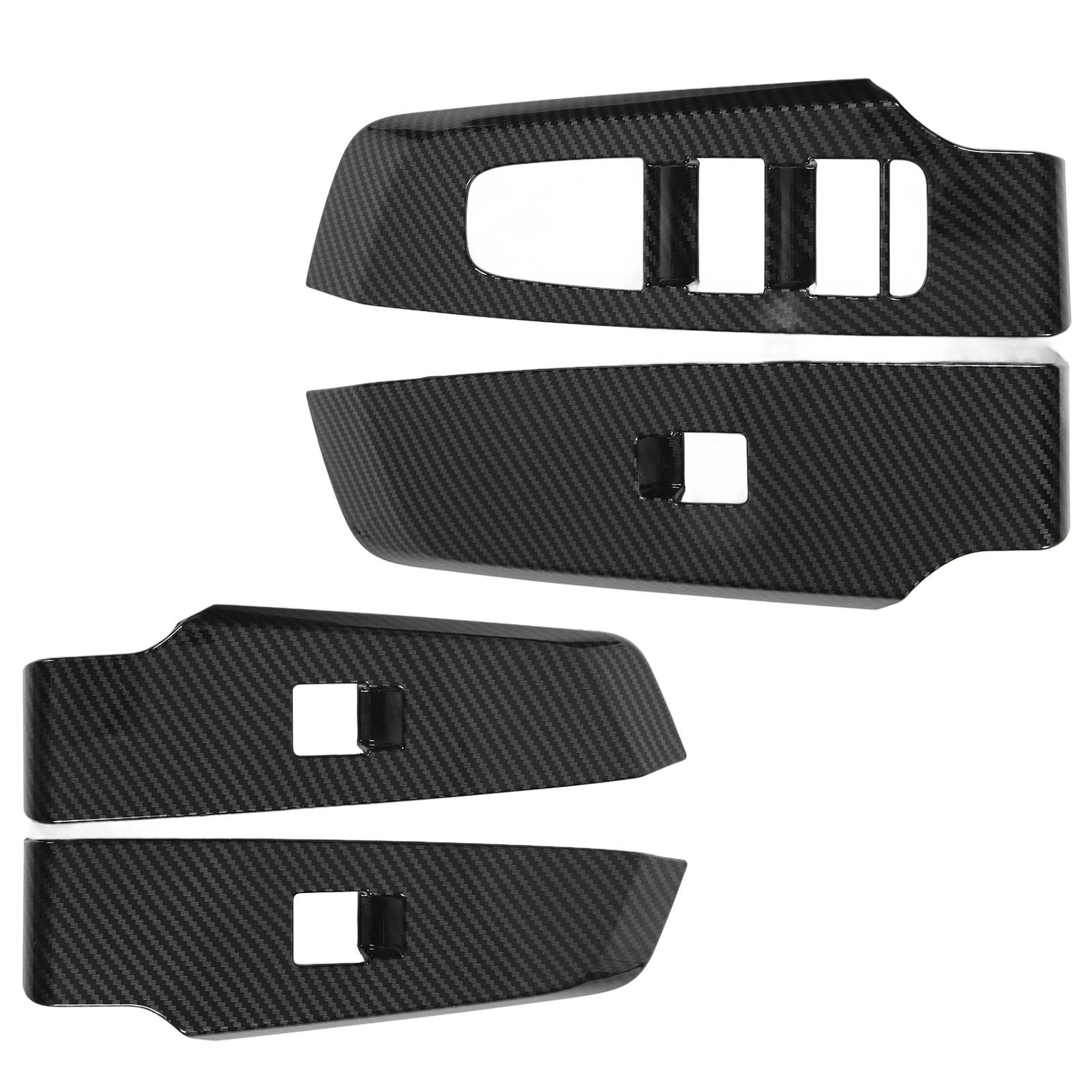 

4 шт. кнопка переключателя стеклоподъемника панель отделка крышка узор из углеродного волокна внутренняя панель переключателя стеклоподъемника