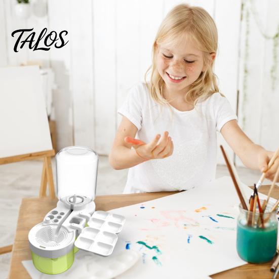 Multi-functional Paint Brush Tool 6 in 1 Cleaner Artists Teachers Kids Rinser Holder Palette Water Circulation Portable Painting ABS Plastic