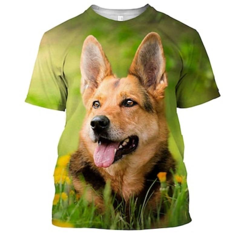 Animal Dog German Shepherd T-shirt Anime 3D Graphic For Couple's Men's Women's Adults' Masquerade 3D Print Casual Daily